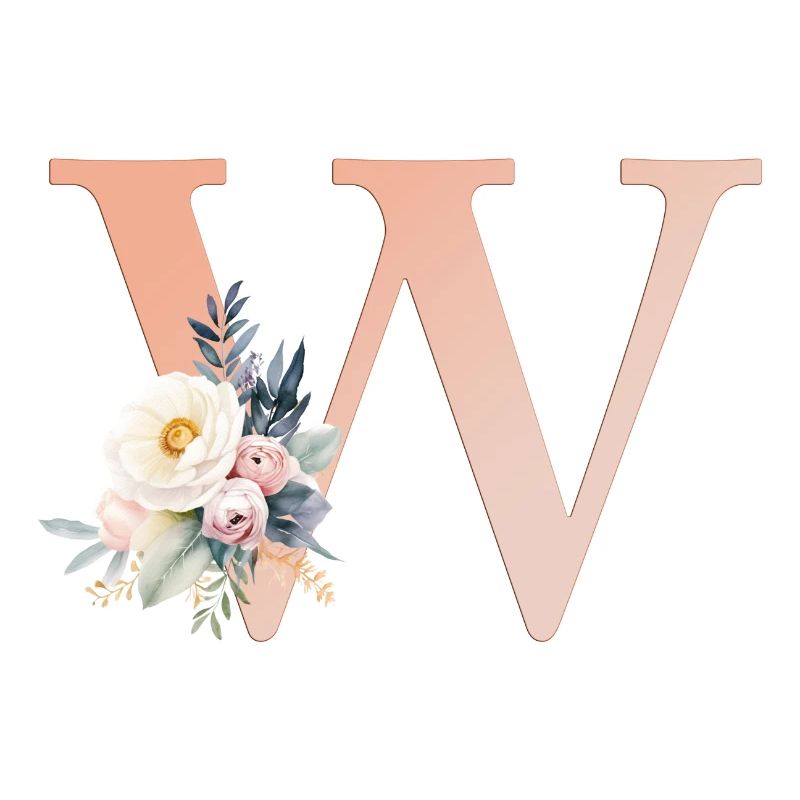 W monogramme, Floral, Boho