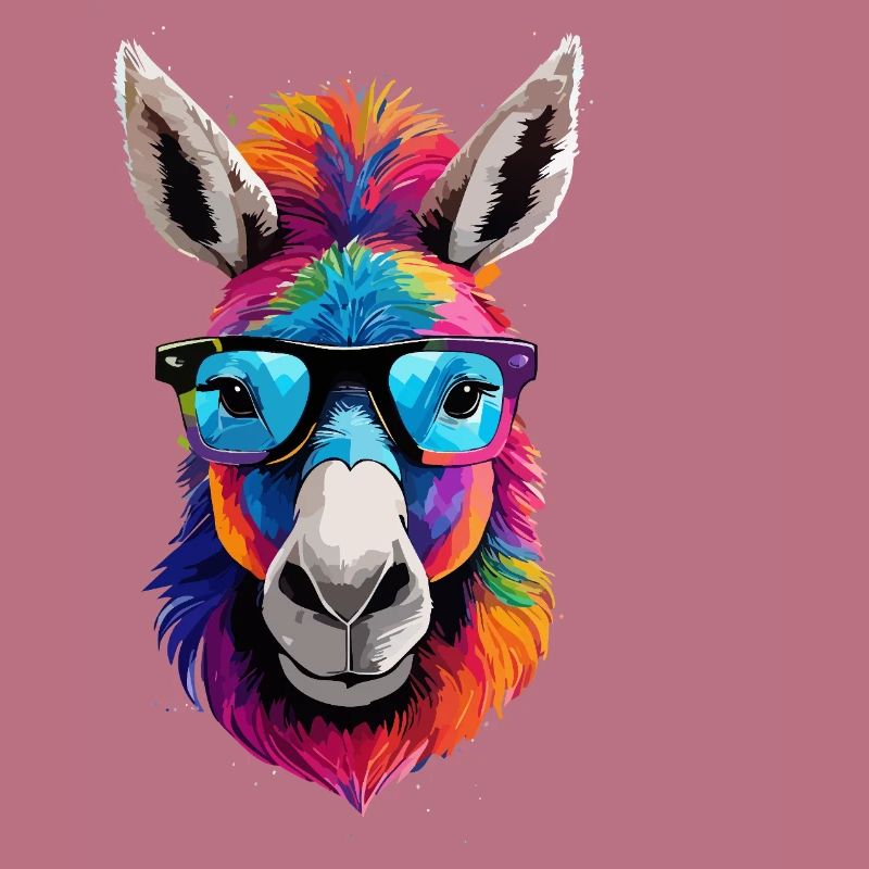 Donkey,graffiti,painting, colorful,nerd