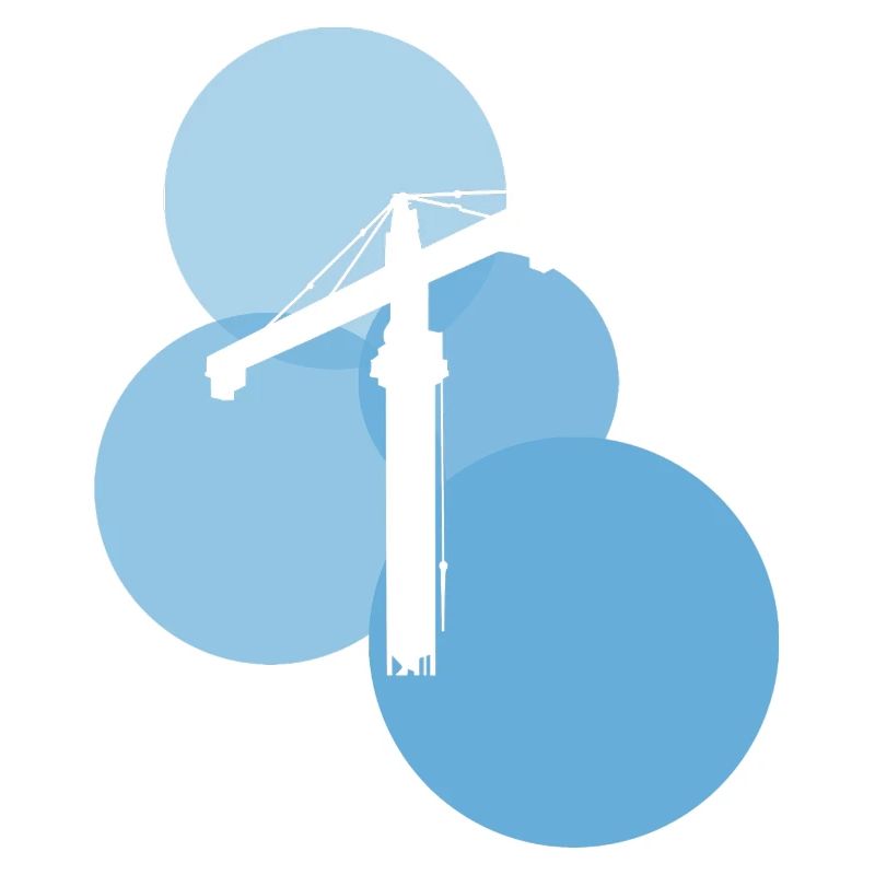 Construction site builder crane