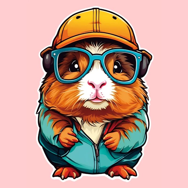 Cochon d’Inde mignon avec des lunettes