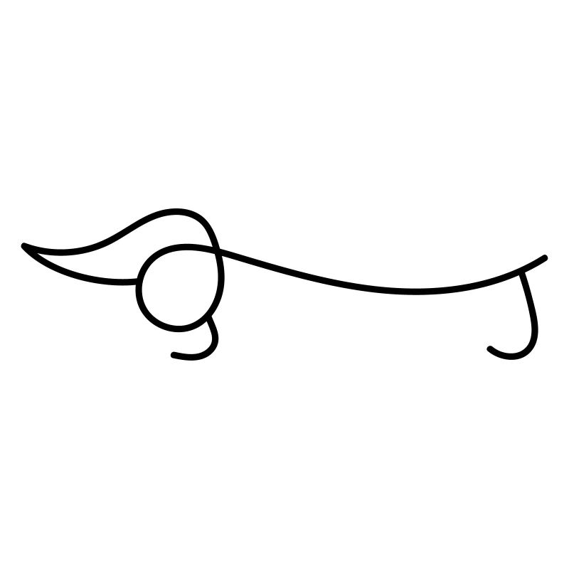 Dessin au trait teckel