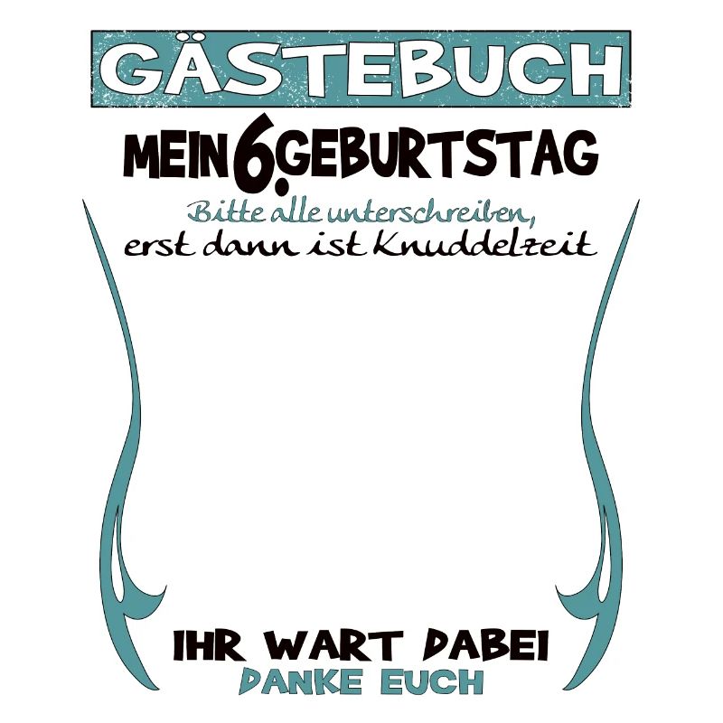 6. Geburtstag Junge & Mädchen Gästebuch