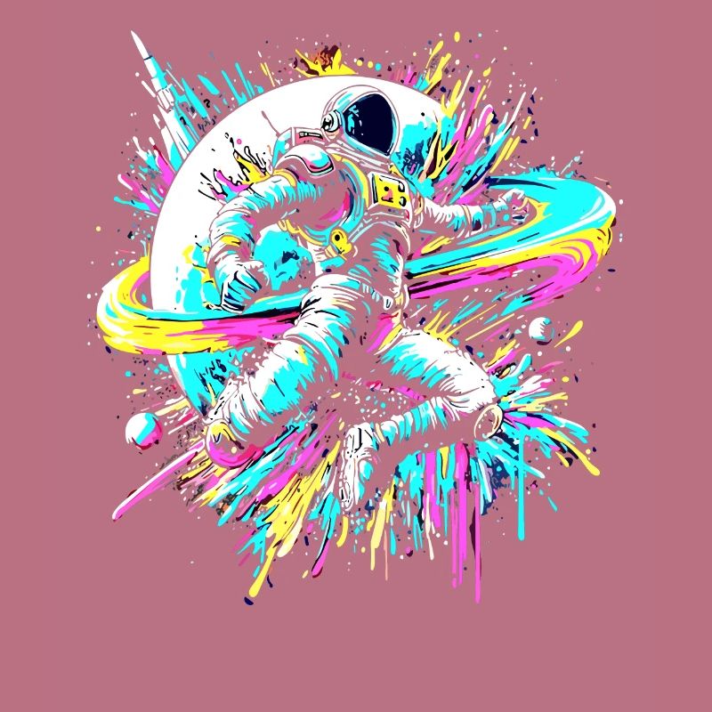 astronaute, coloré, couleur, explosion, graffiti, espace