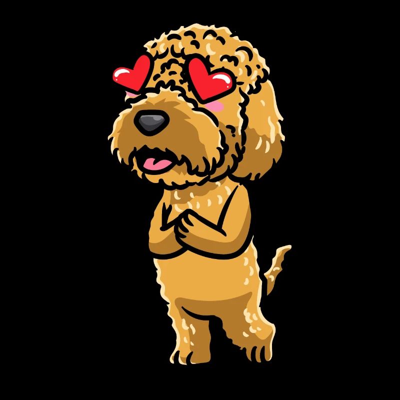 Kawaii Cockapoo Hund Verliebt Emoticon