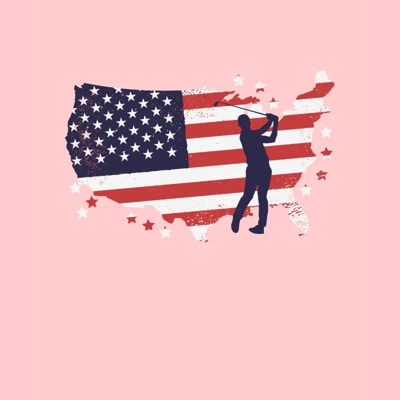 Drapeau américain golfeurs