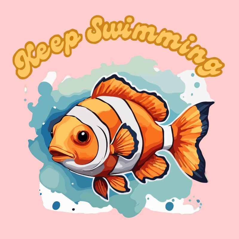 Clownfisch Bunt Nemo Schwimmen Sie weiter