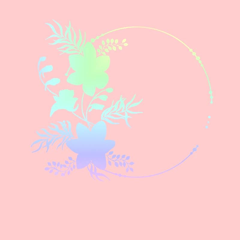 Circular frame flowers ornaments