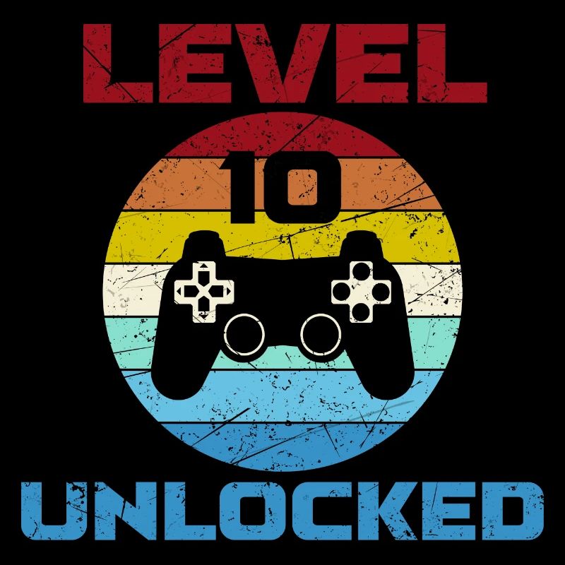 10. Geburtstag Gamer Controller Level 10 Unlocked