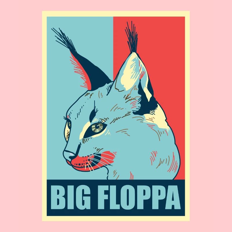 Big Floppa Karakal Katze Meme Retro