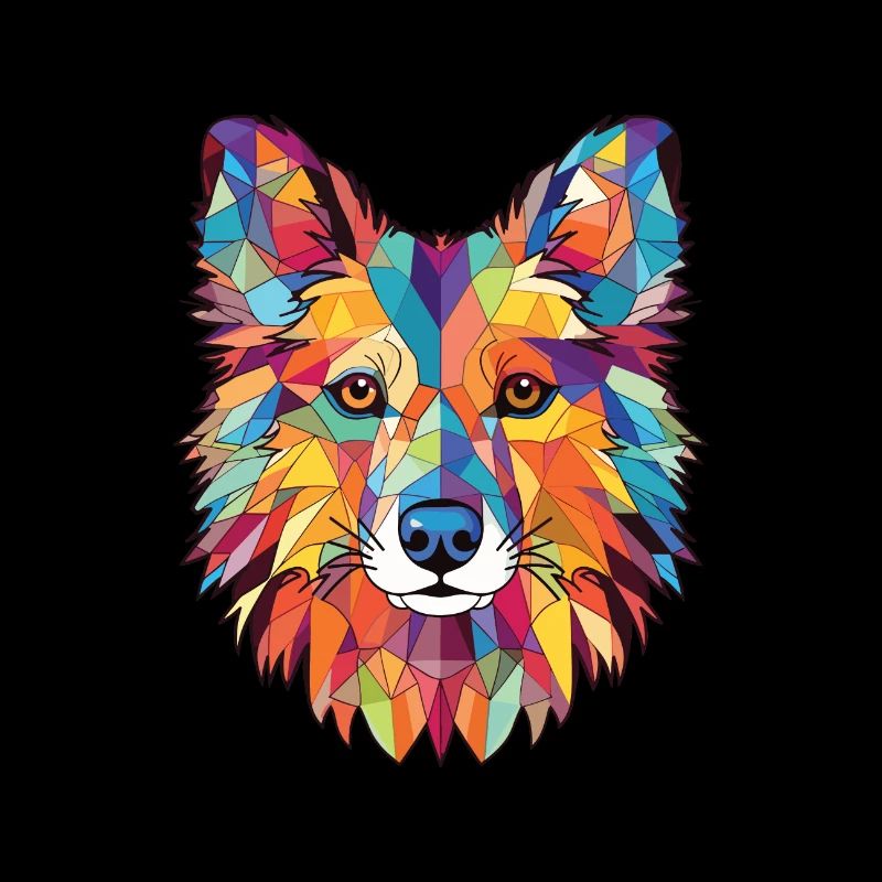 Indischer Spitz Hunderasse Aquarell Illustration
