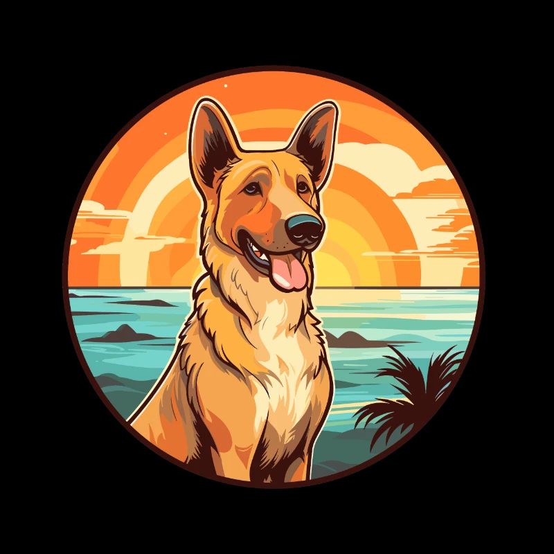 Razza di cane da pastore dell'Europa orientale Cartoon Kawaii