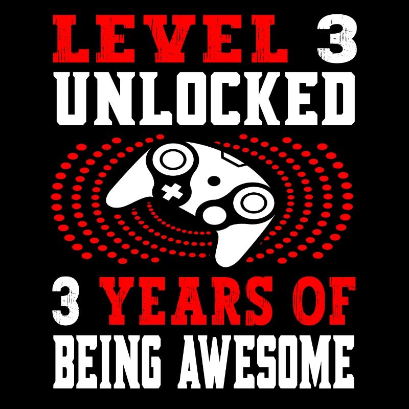 Niveau 3 débloqué3 ans 3 anniversaire rouge