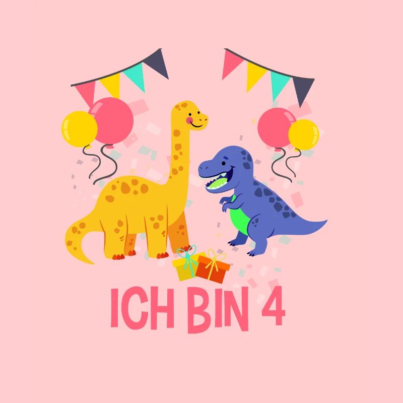 Ich bin 4 - Vierter Geburtstag Junge Mädchen