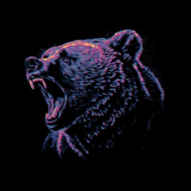 Farbiger Grizzlykopf