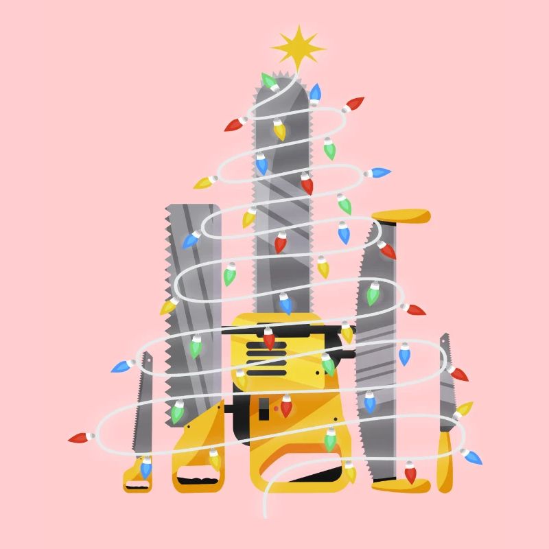 Christmas Tree Chainsaw Carpenter Forester