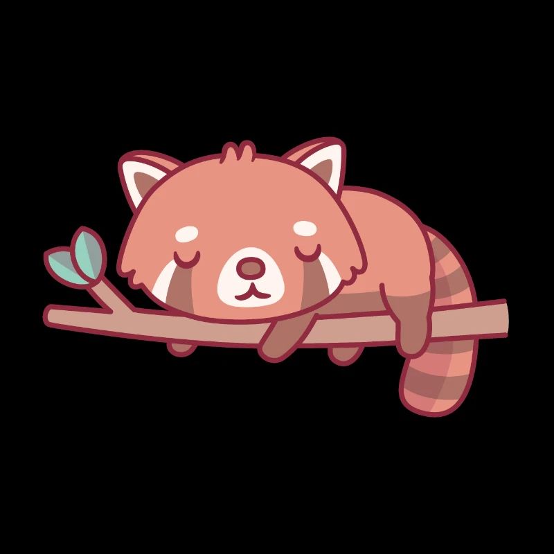 Cute Little Red Panda Resting On Tree Branch