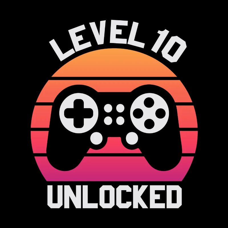 Level 10 Entsperrt, 10. Geburtstag Junge, 10 Jahre alt