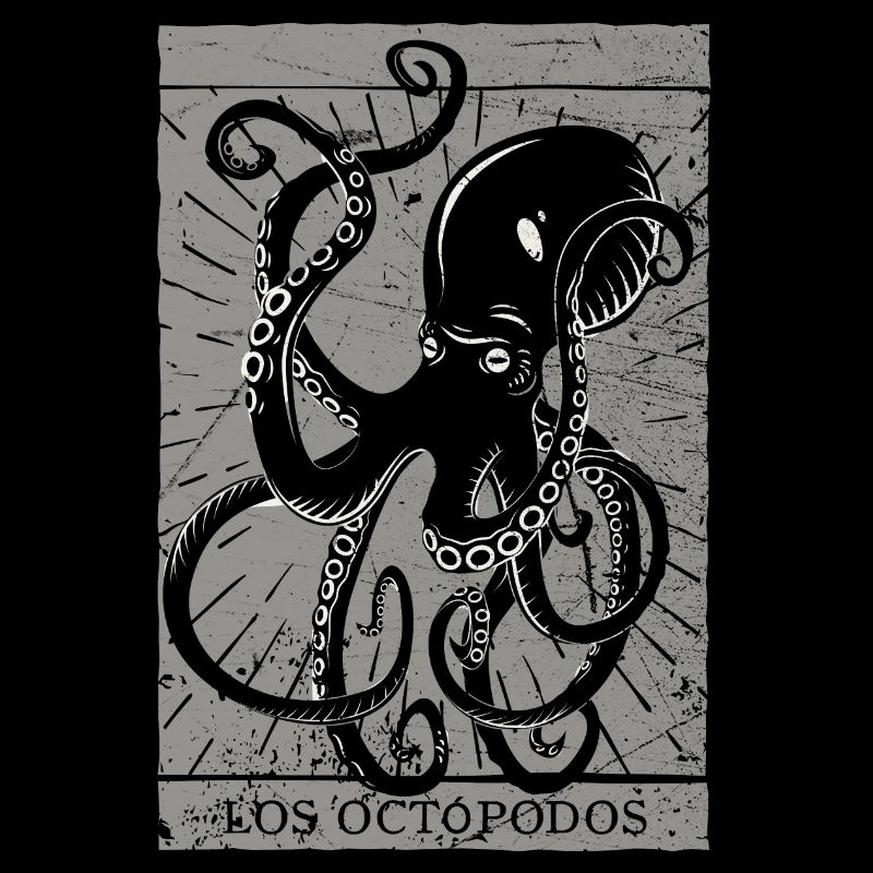 Vintage Kraken Tarot Card - Octopus Devil 666