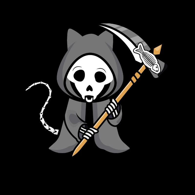 Katze Halloween Sensenmann Grim Repear