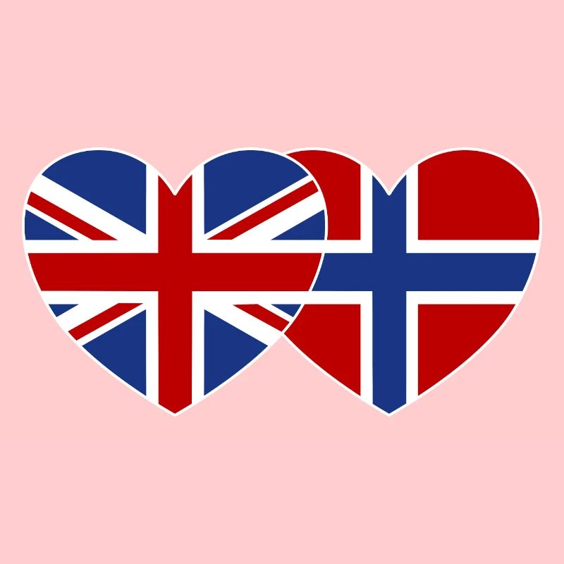 Angleterre Norvège Flag Heart