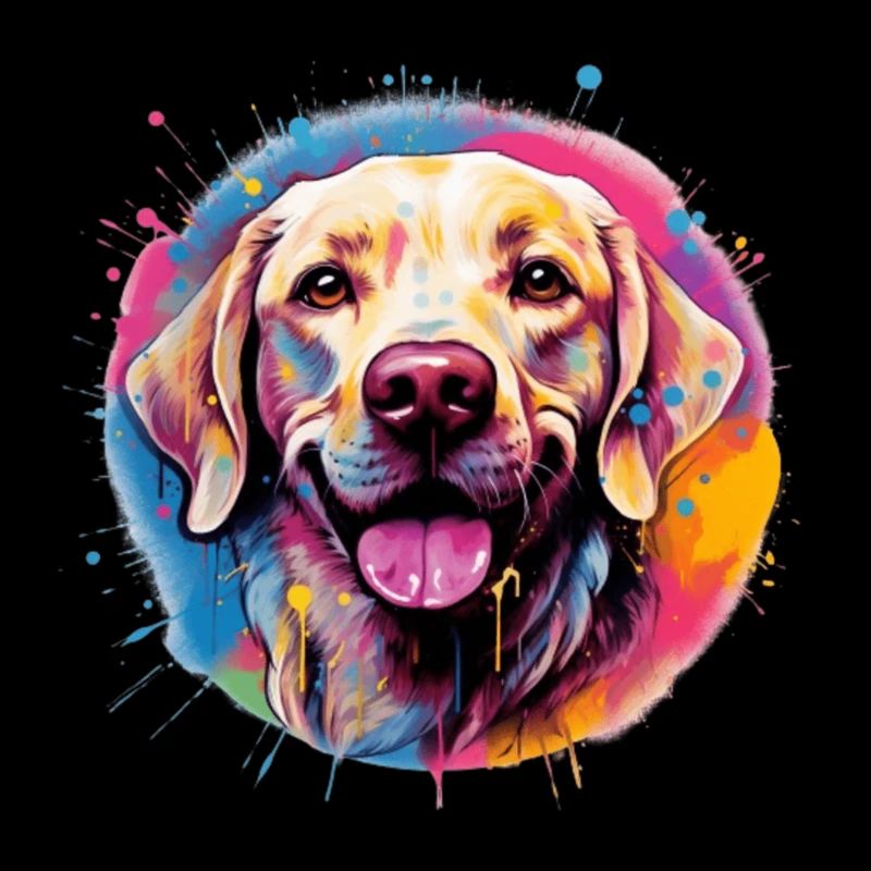 Labrador in farbiger Splash Art