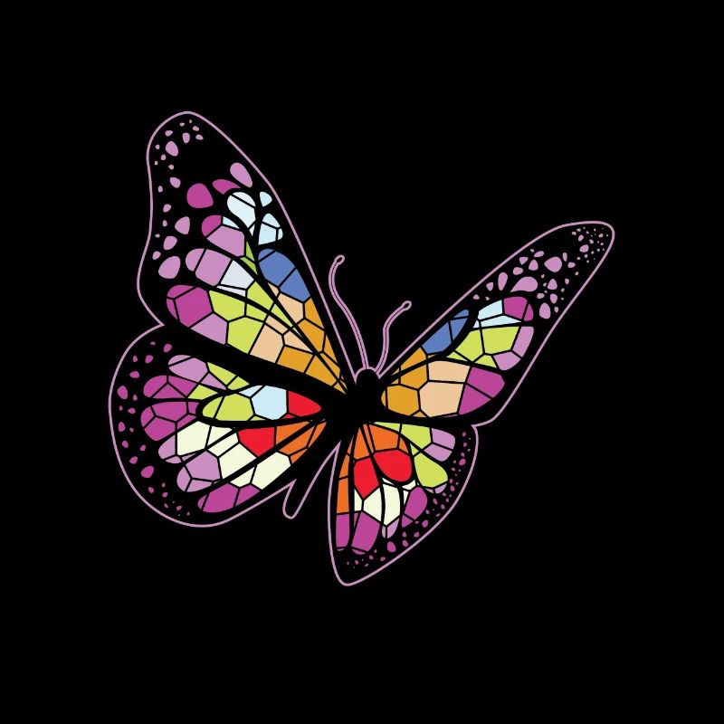 Papillon céleste de vitrail mystique