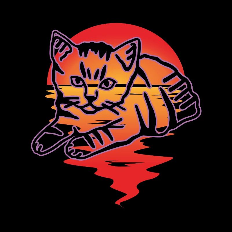 Retro Cat Graphic Cat for Cat Owners