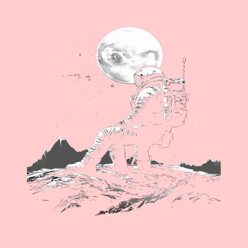 Astronaut sitzt auf dem Mond