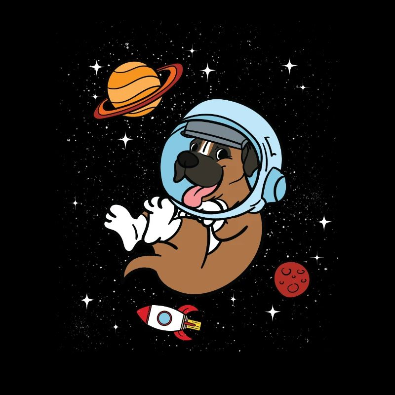Cadeau de l'espace boxer chien allemand astronaute