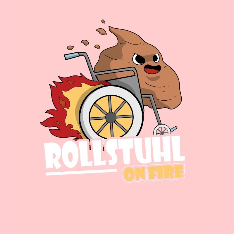 Rollstuhl Skating Kot Kackhaufen Humor Geschenk