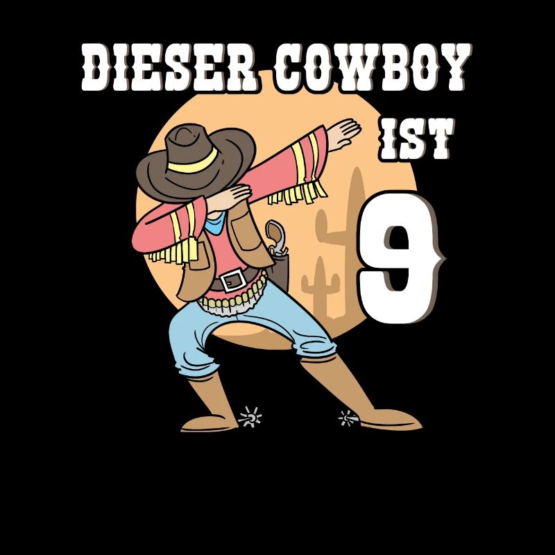 Dabbing Cowboy 9. Geburtstag Western Mitbringsel