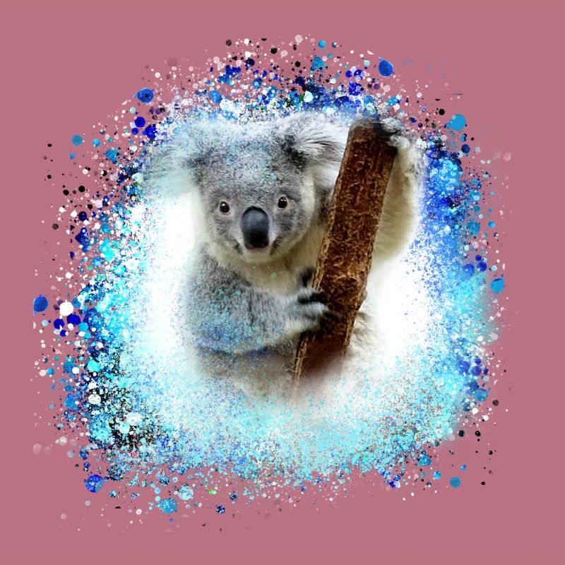 koala ,blue,graffiti,painting,koala bear, brush