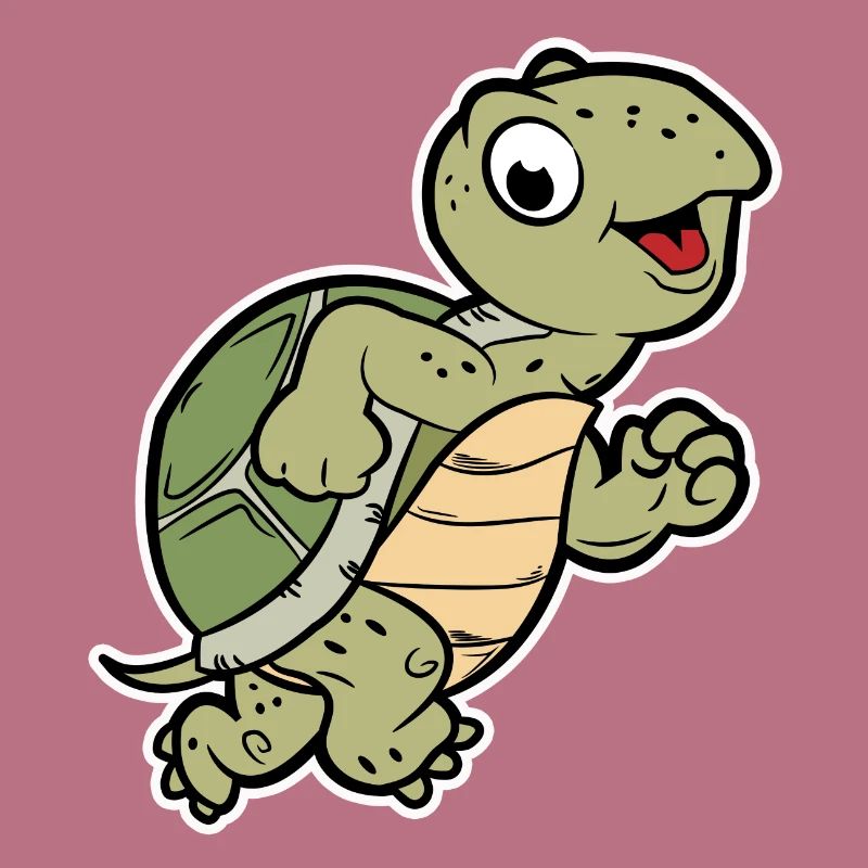 cute jogging turtle