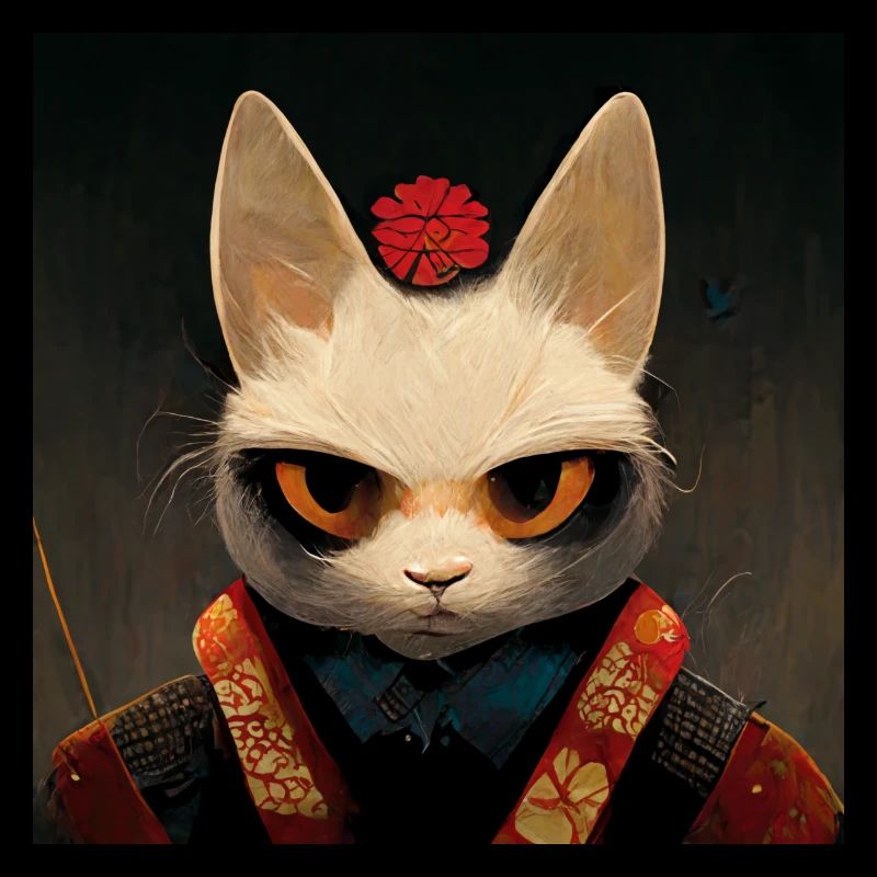 Katze Samurai Japanisch