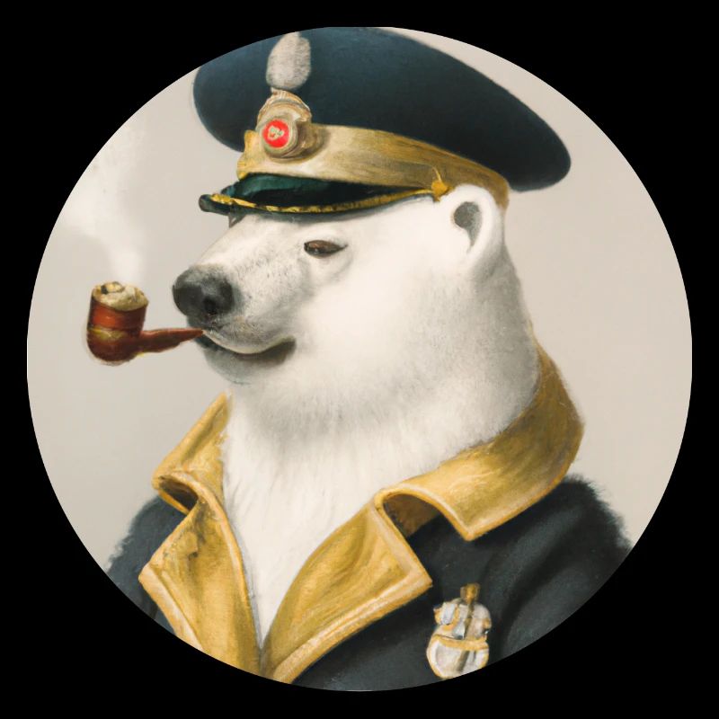 Old fur seal - polar bear with pipe