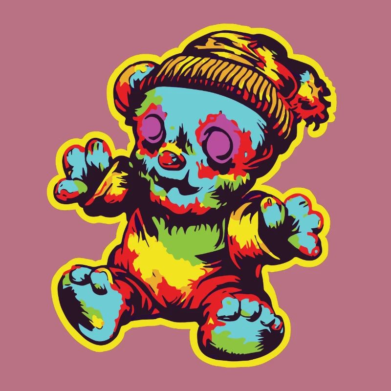 Horror Gruseliger Bär Halloween Dunkler Teddy