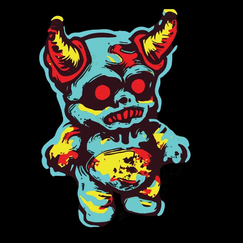 Horror Gruseliger Bär Halloween Höllenfeuer Umarmungen