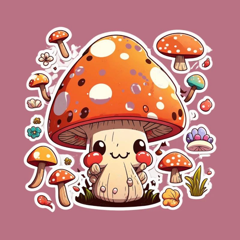 Drôle de champignon de dessin animé