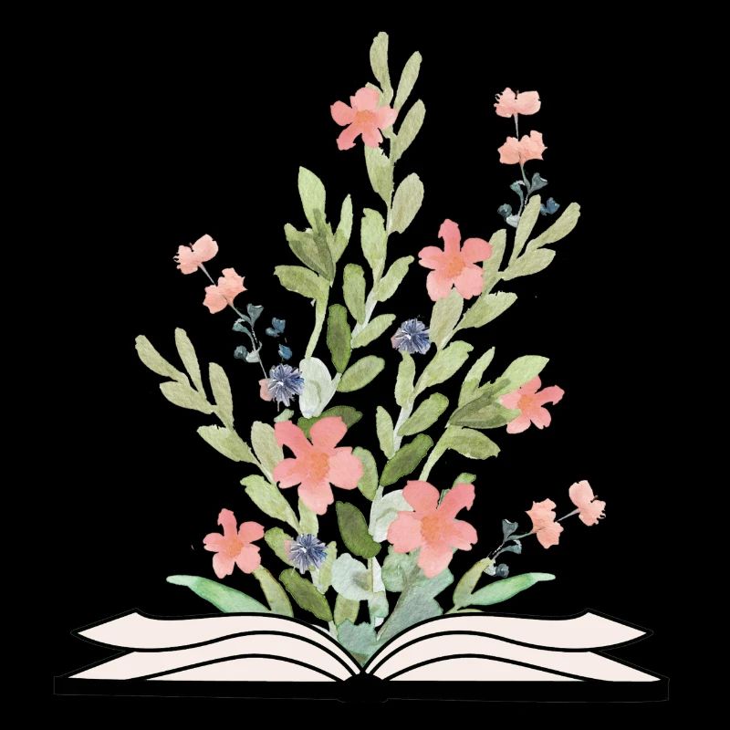 Open Book with growing Flowers