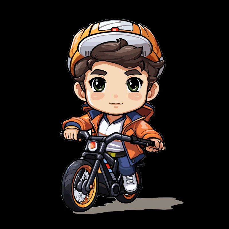 Design cycliste - Style Kawaii