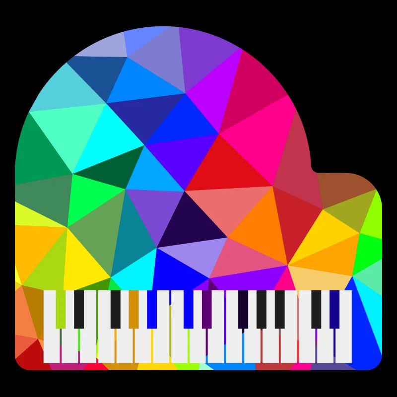 Bunte Regenbogen Klavier Polygon Pianist Rainbow