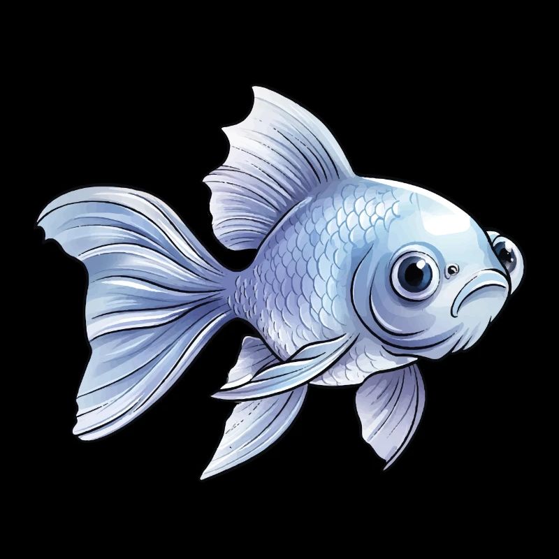 Poisson rouge à queue voilée bleue