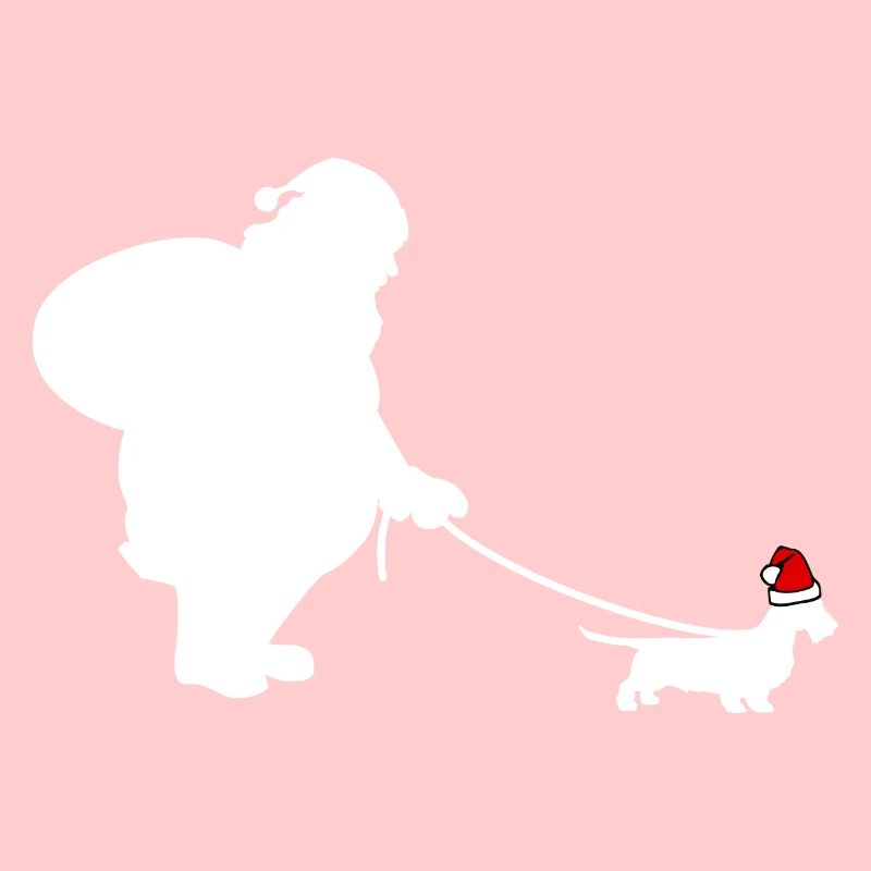Santa Claus goes buggy Dachshund white