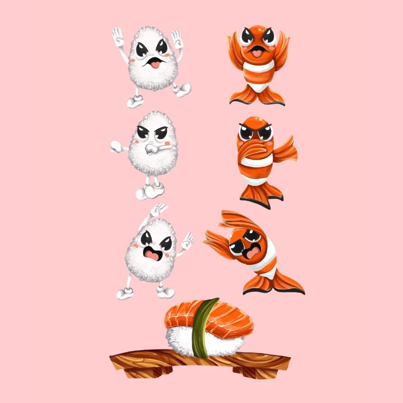 Fusion de sushi kawaii drôle