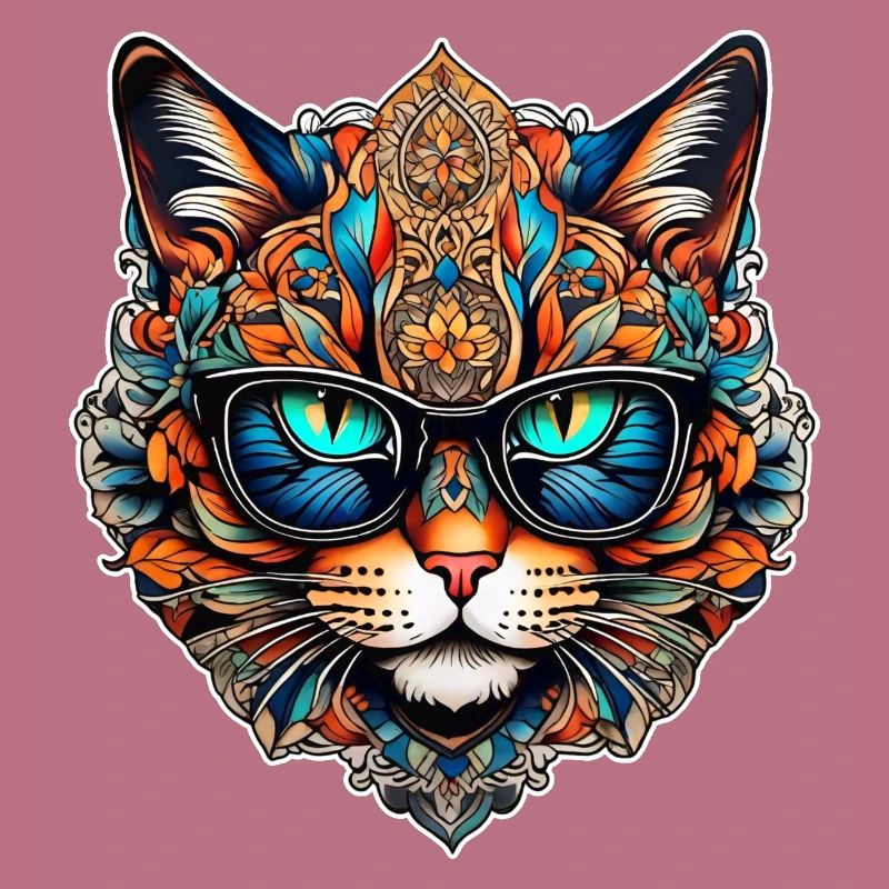 Coole Steampunk Katze mit Brille