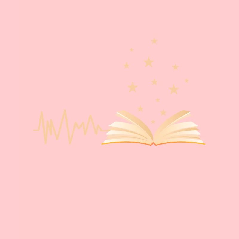 Book reader heartbeat bookworm librarian