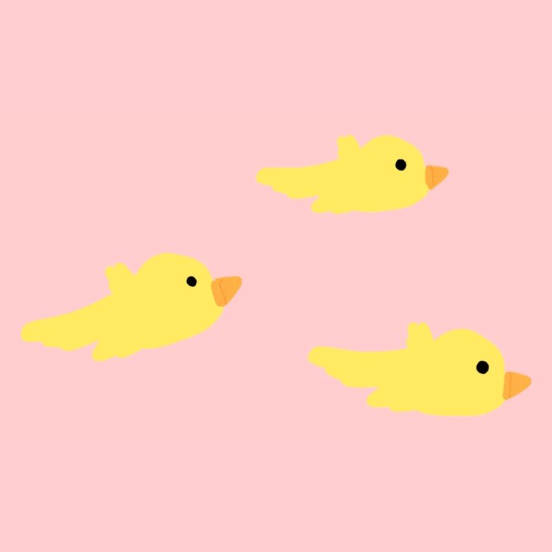three birds yellow symbol fly
