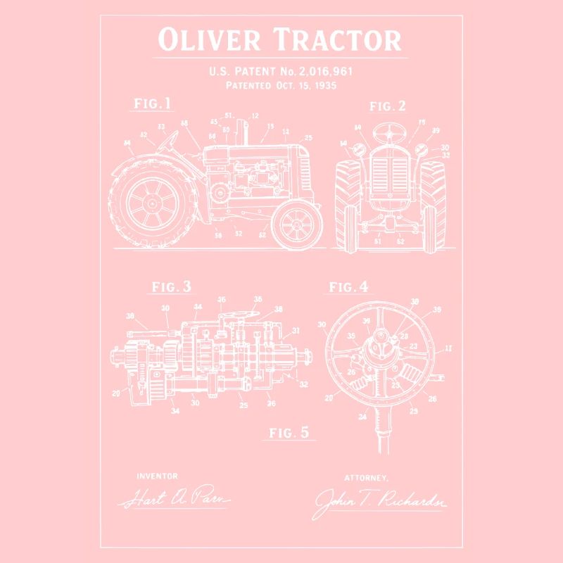 Oliver Traktor Blueprint Patent-Artwork