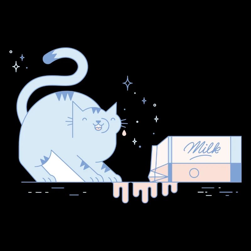chat avec du lait
