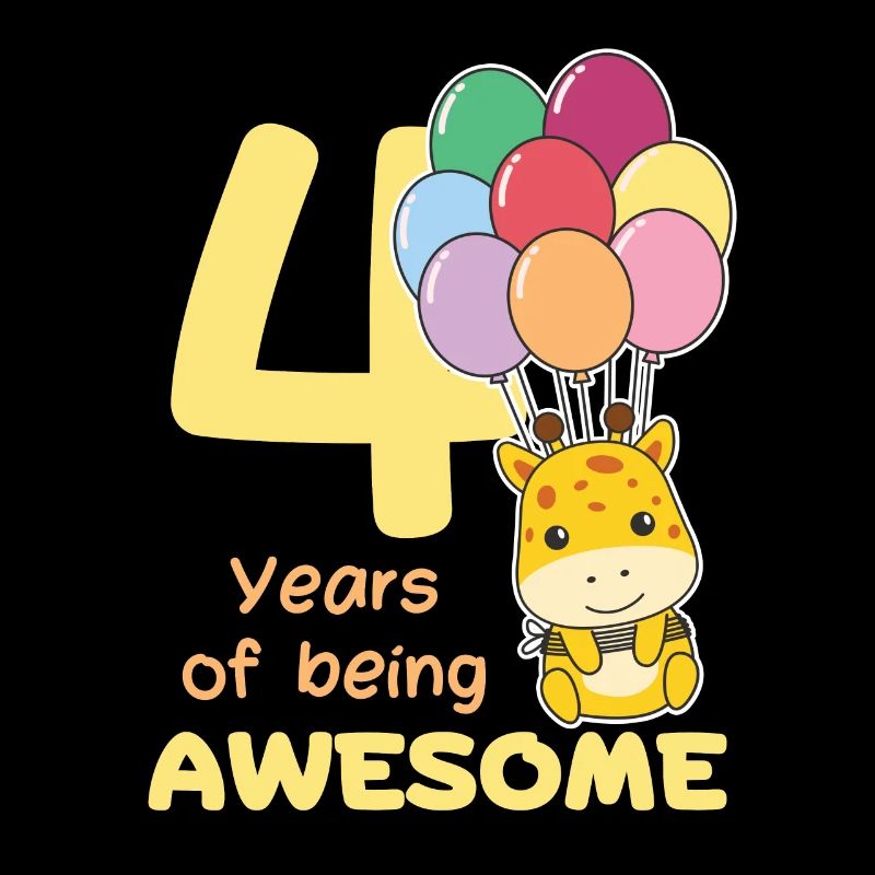 Giraffe zum 4. Geburtstag Kinder vier Jahre alt